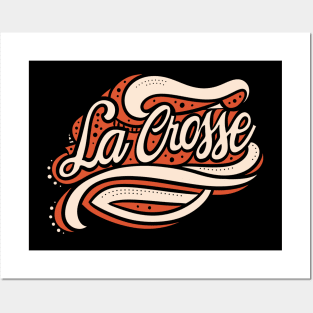 La Crosse Wisconsin Fancy Script Graphic Posters and Art